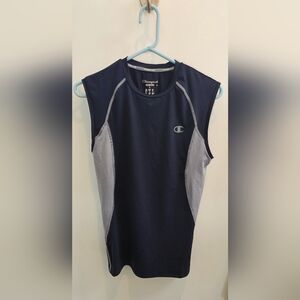 Men's Champion Vapor Powerflex Navy and Gray Sleeveless Athletic Tank Top